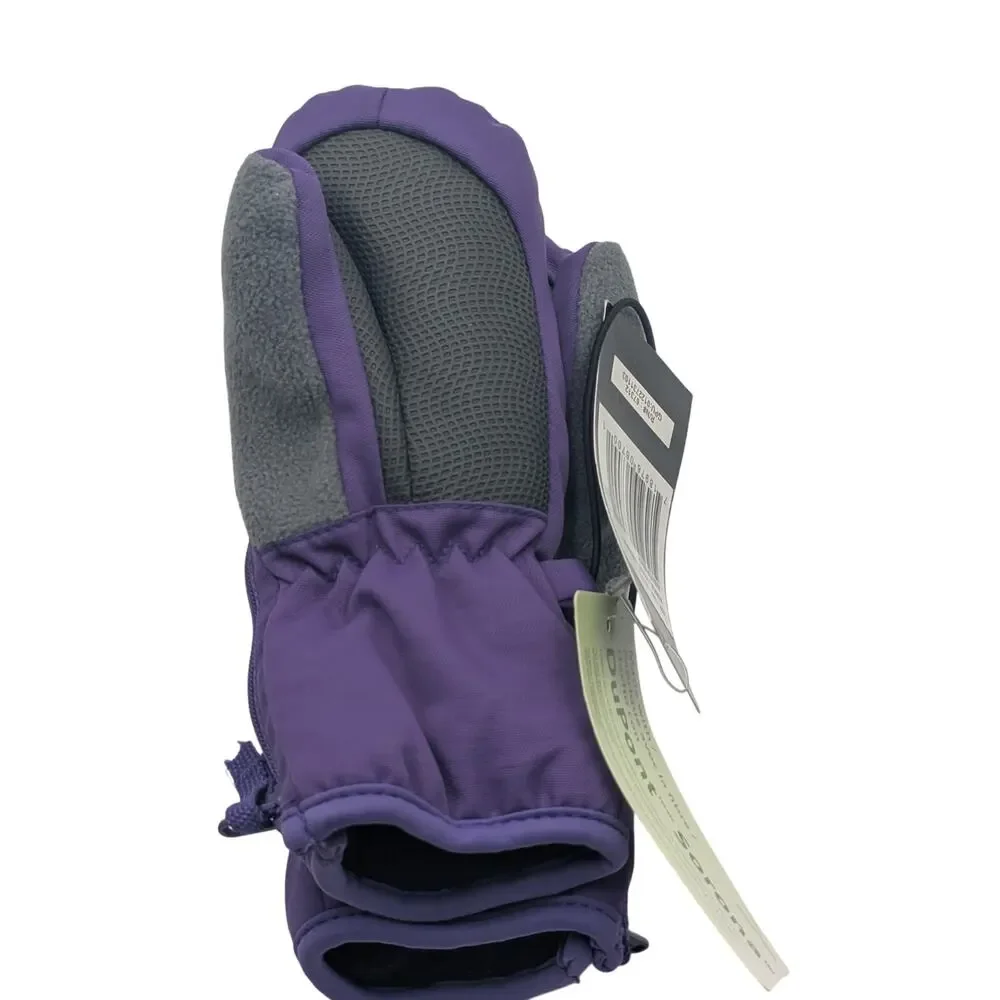 Head Youth Girls Size XXS (1-2) Warm Mittens Zip Up Gloves Purple/Violet New